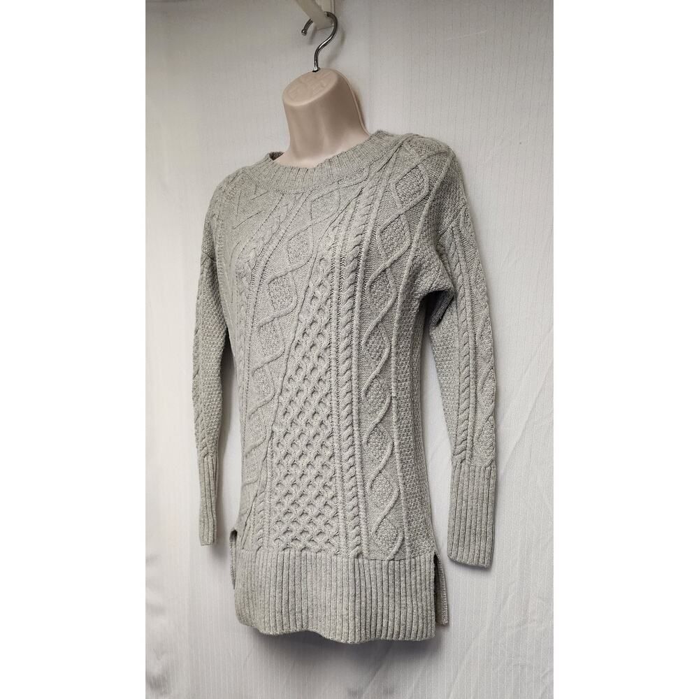 J Crew Cable Knit Patchwork Wool Blend Round Neck… - image 6